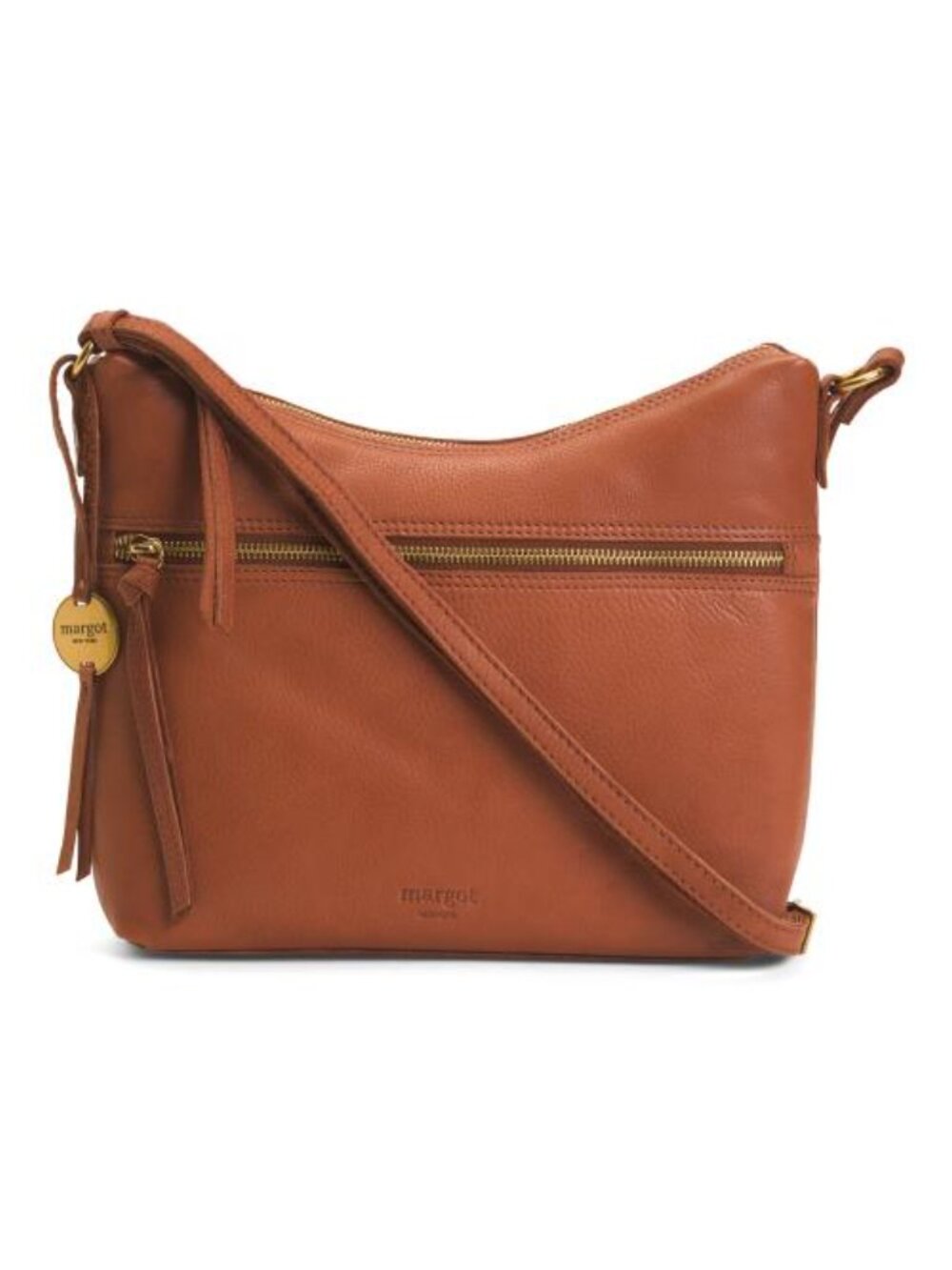 MARGOT Leather Mary Double Zipper Hobo